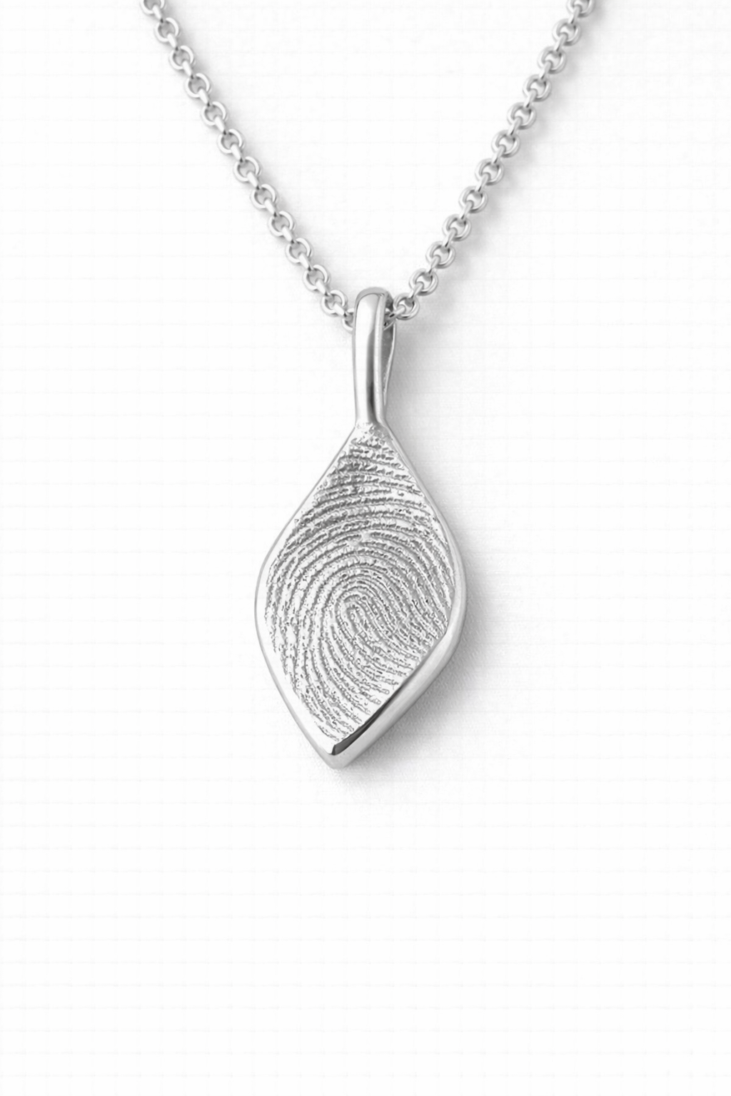 Leaf-Inspired Fingerprint Necklace