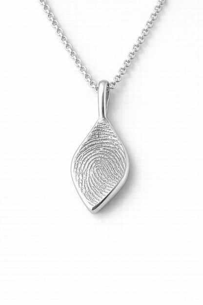 Leaf-Inspired Fingerprint Necklace