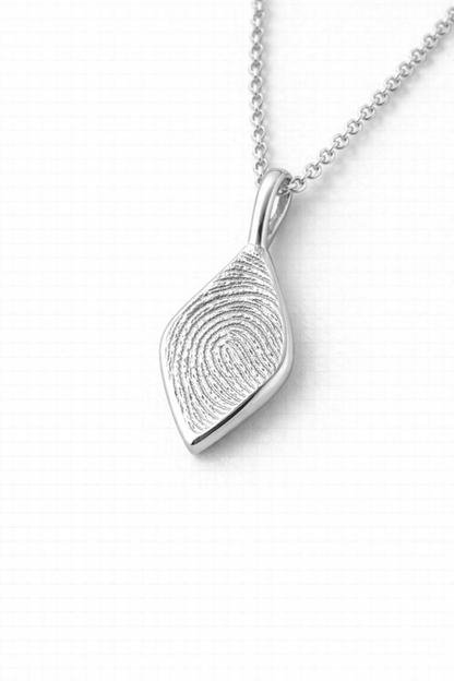 Leaf-Inspired Fingerprint Necklace